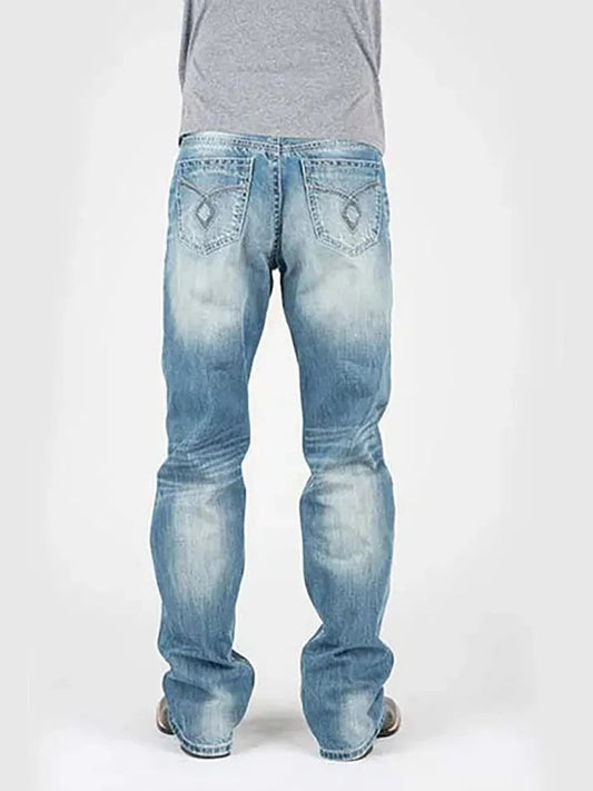 Tin Haul Regular Joe with Grey Diamond Stitch (Light Wash) - Men's Bootcut Jeans