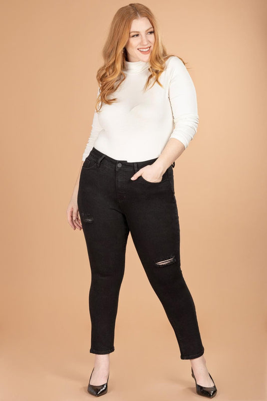 Women's Plus Size Vintage Dream High Rise Ankle Jean With Slight Distressing