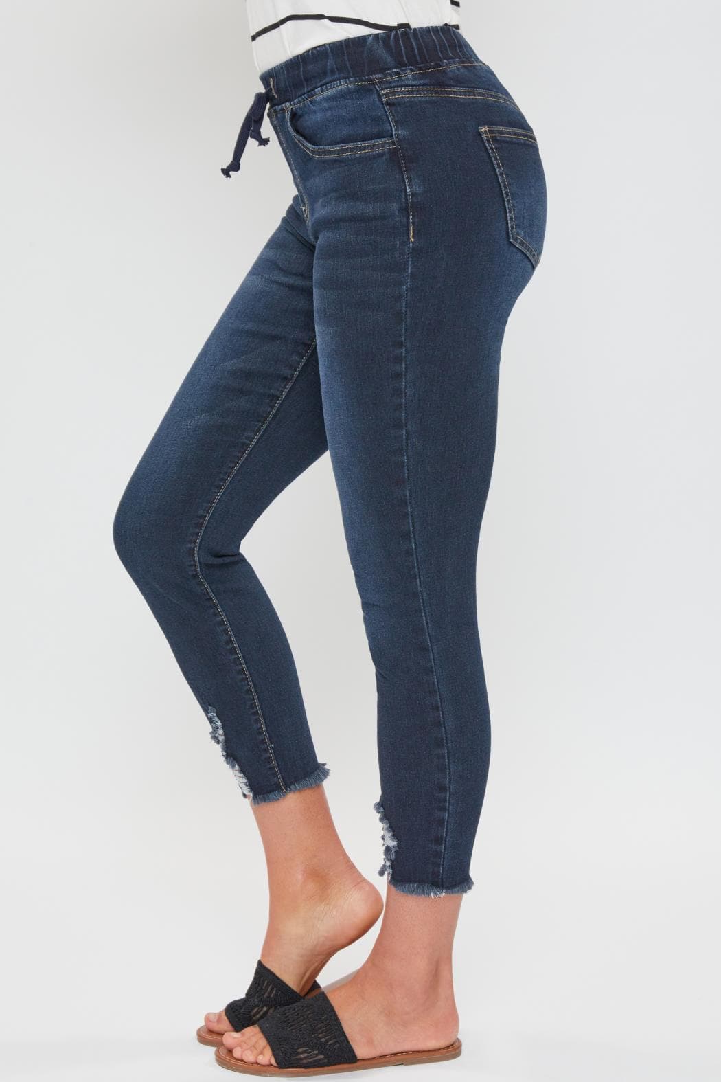 Women's Petite High Rise Denim Ankle Jogger