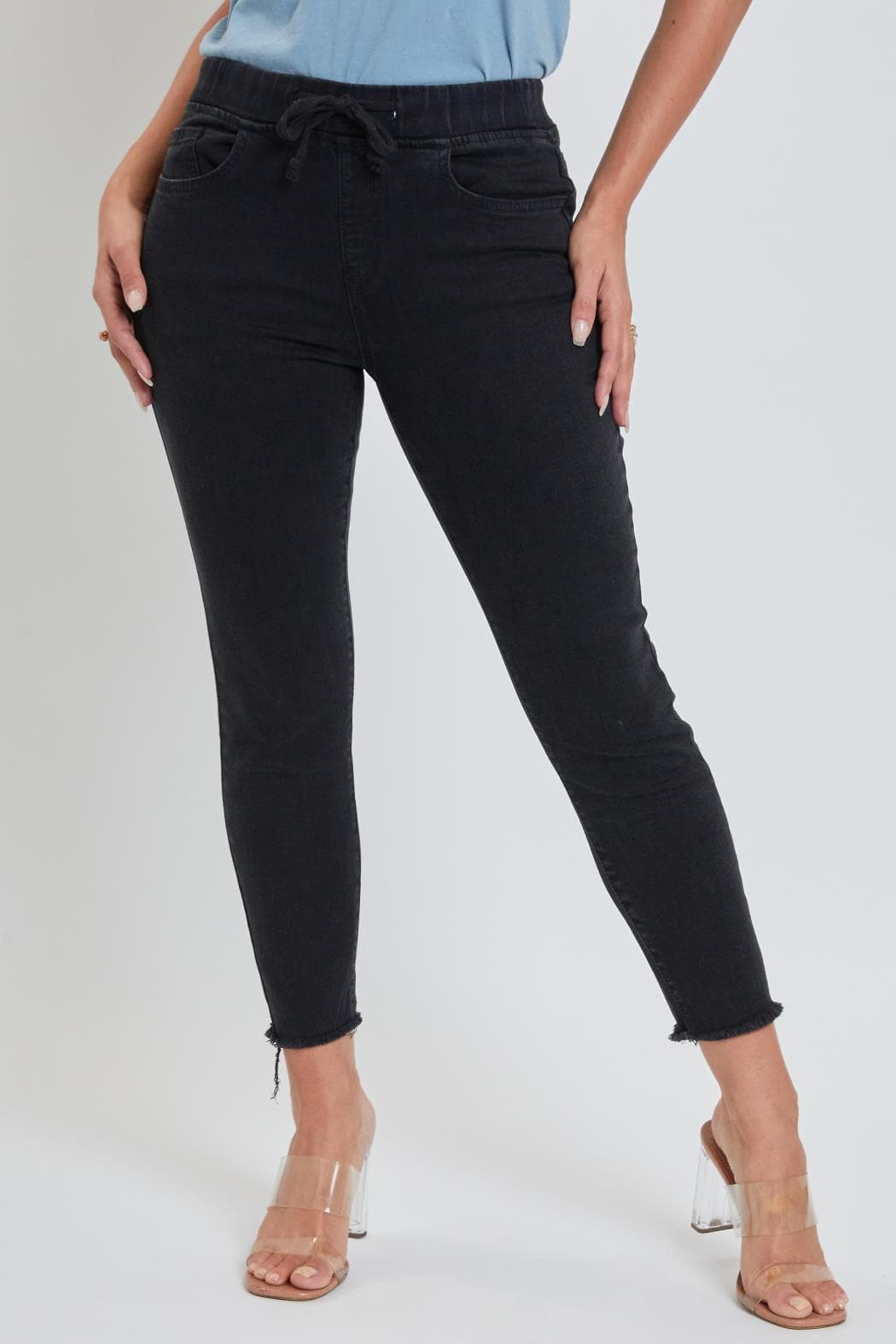 Women's Petite High Rise Denim Ankle Jogger