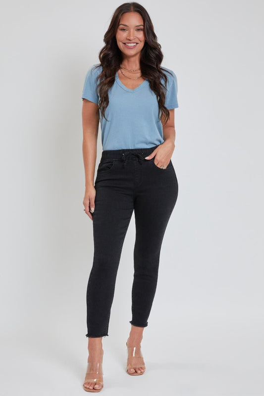 Women's Petite High Rise Denim Ankle Jogger
