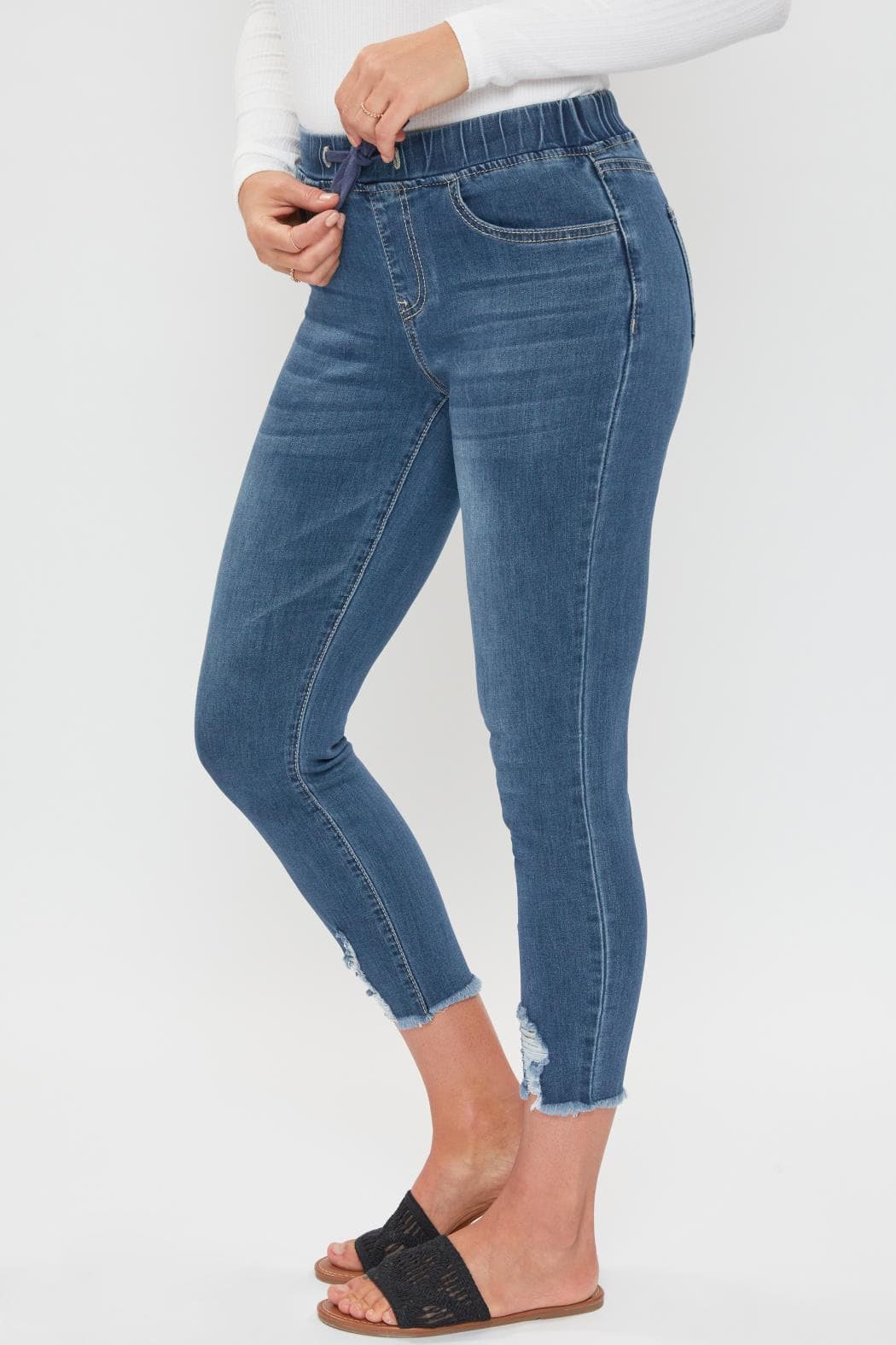 Women's Petite High Rise Denim Ankle Jogger