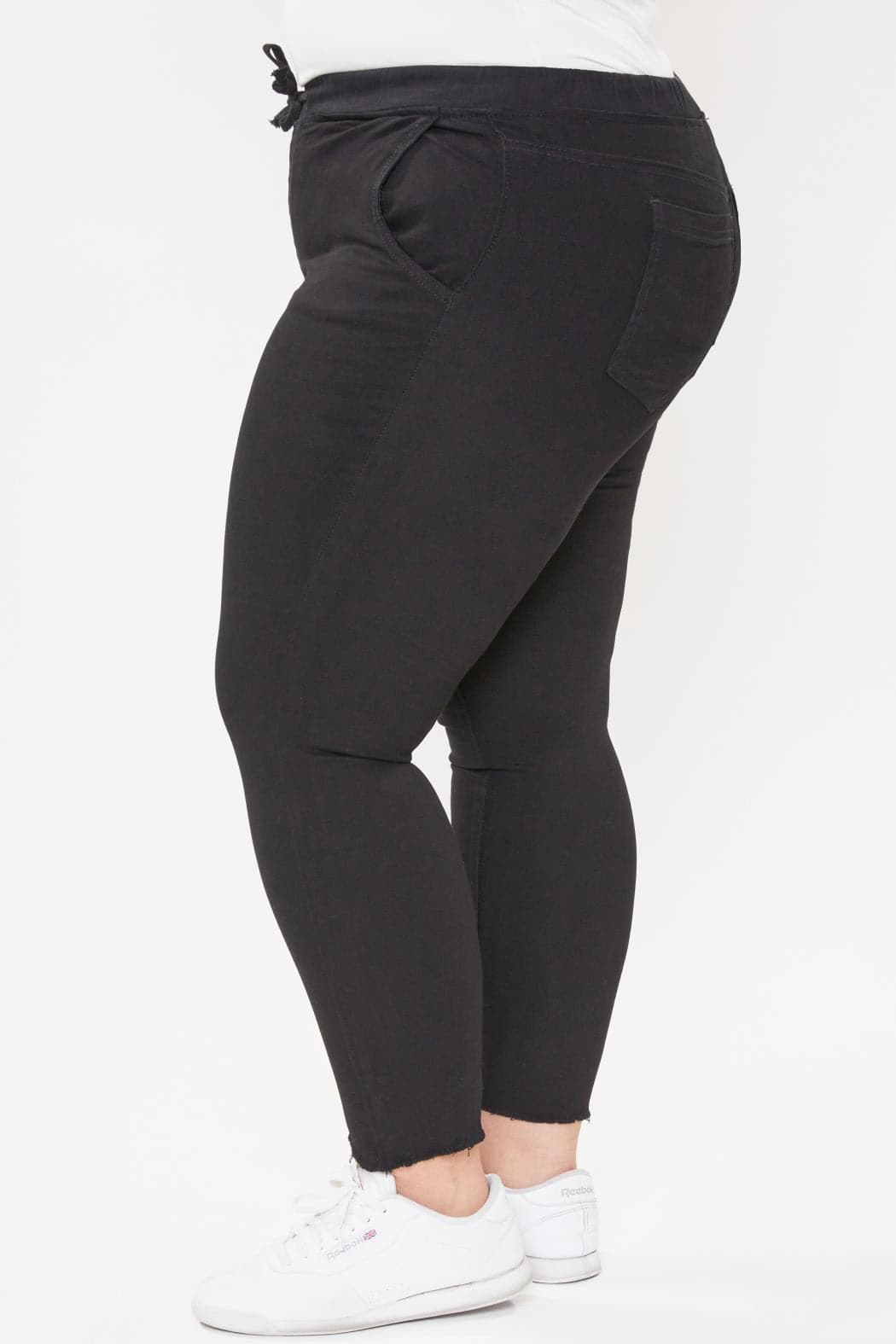 Women's Plus Size Raw Hem Pull On Pants
