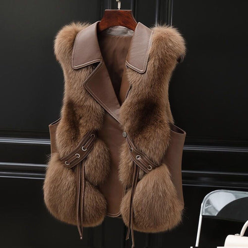 Fur Vest Short Coat Autumn And Winter New Patchwork Winter Fox Fur