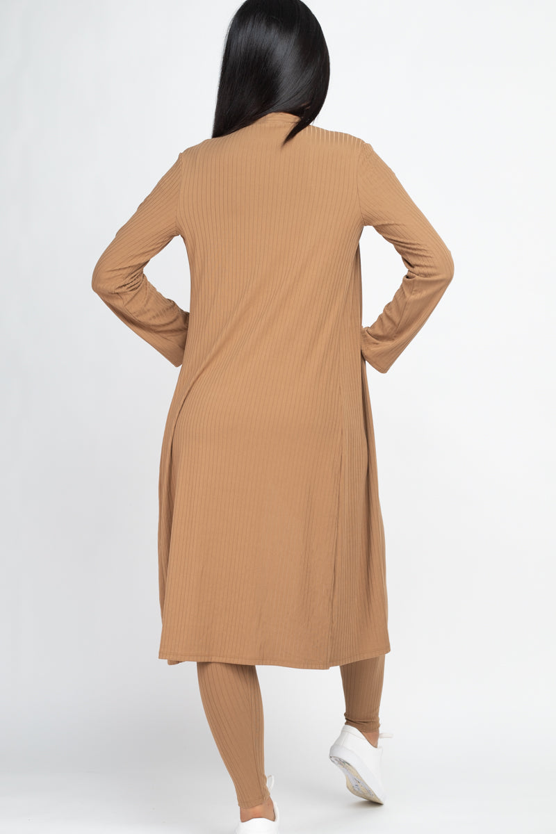 Ribbed Long Cardigan & Leggings Set (CAPELLA)