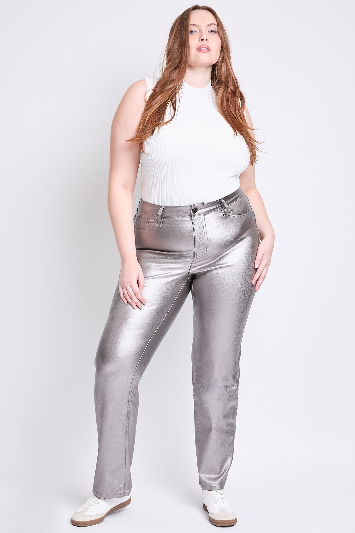 Women's Plus Straight Metallic Pant