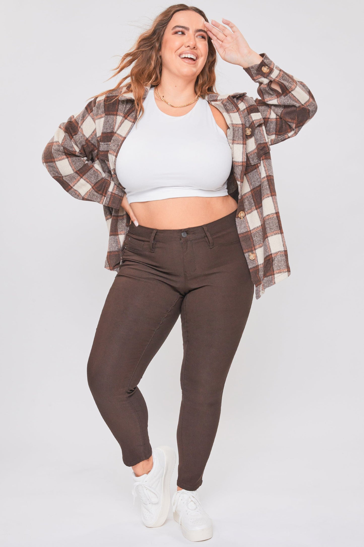 Women's Plus Mid Rise Hyperstretch Skinny Pants