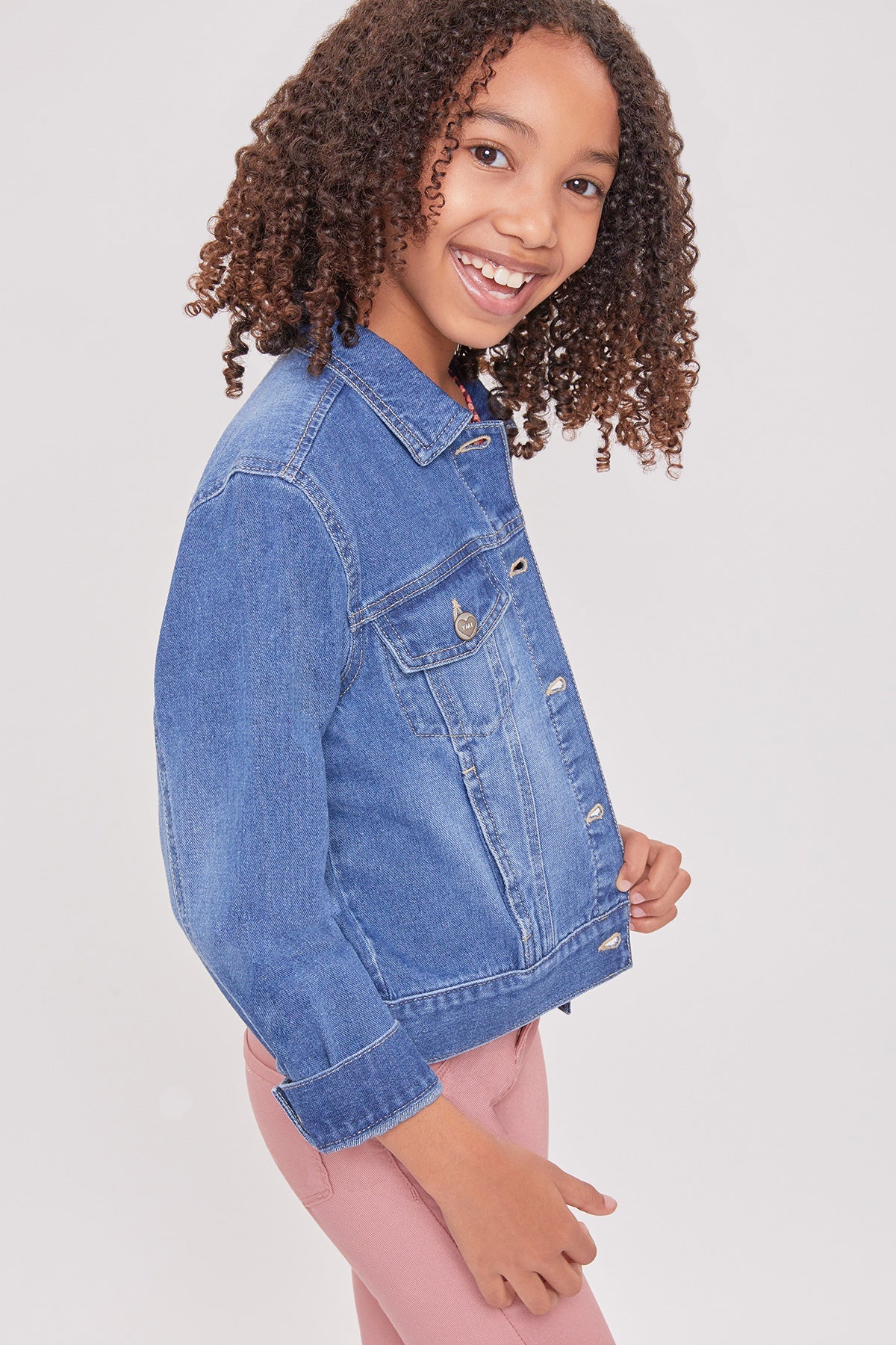 Girls Basic Oversized Denim Jacket