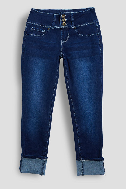 Girls Essential 3 Button Wide Cuff Skinny Jeans