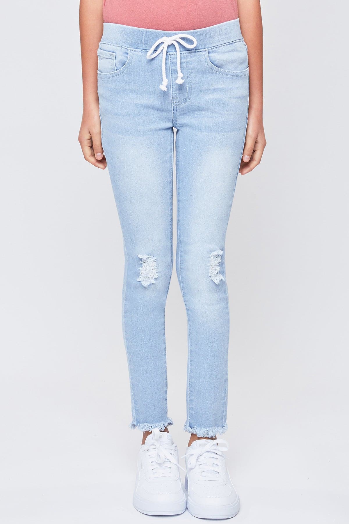 Girls High-Rise Paperbag Pull On Cuffed Skinny