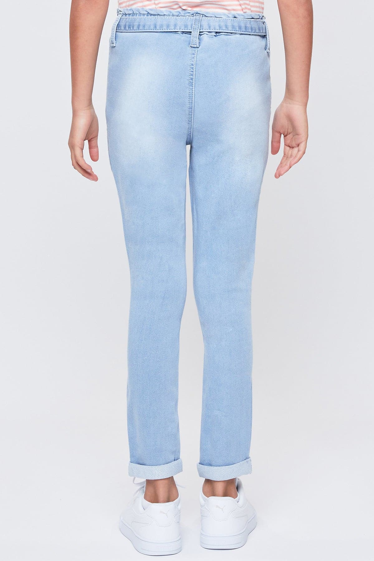 Girls High-Rise Paperbag Pull On Cuffed Skinny