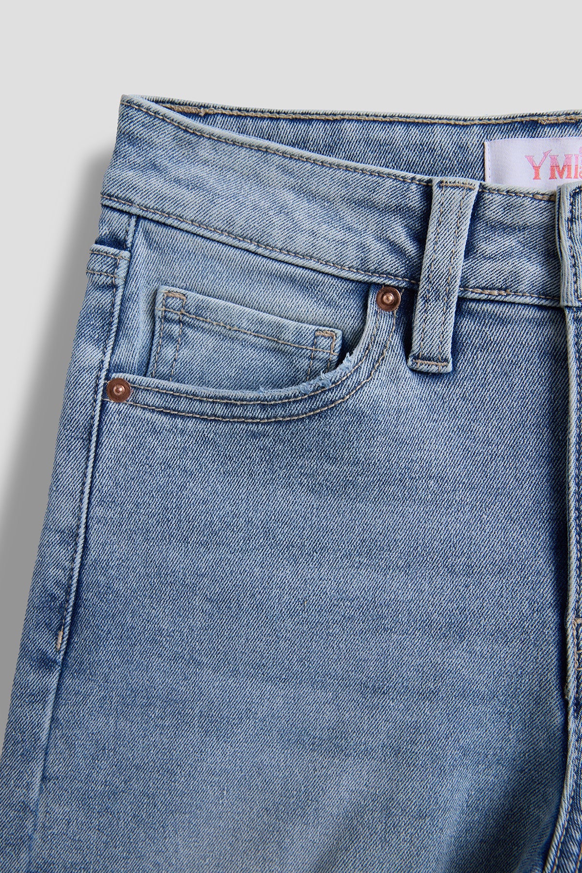 Girls Wide Leg Mega Cuff Raw Hem