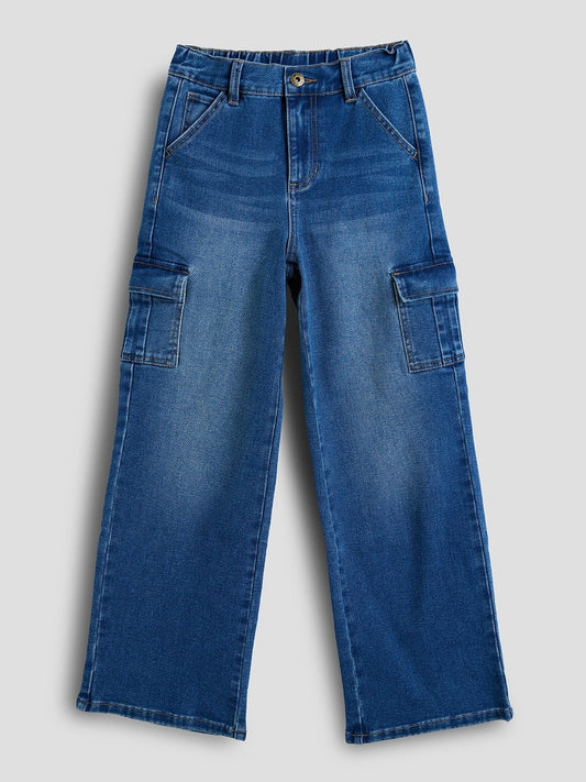 Girls Wide Leg Skater Cargo Jeans