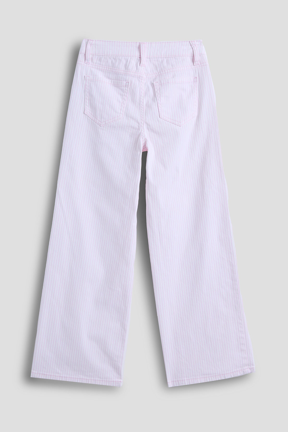 Girls Baby Pink Hickory Stripe Wide Leg Pant