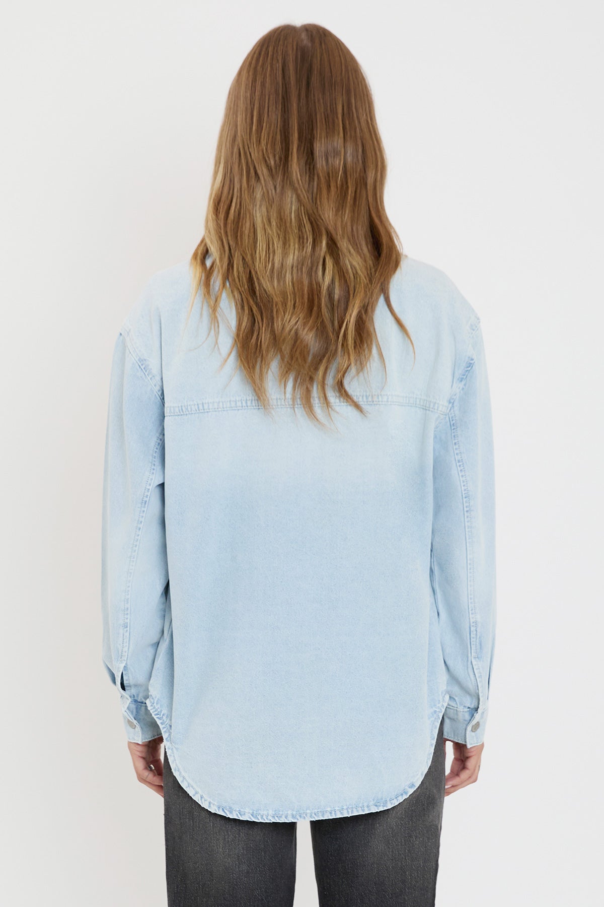 Women's Long Sleeve Denim Oversized Shacket