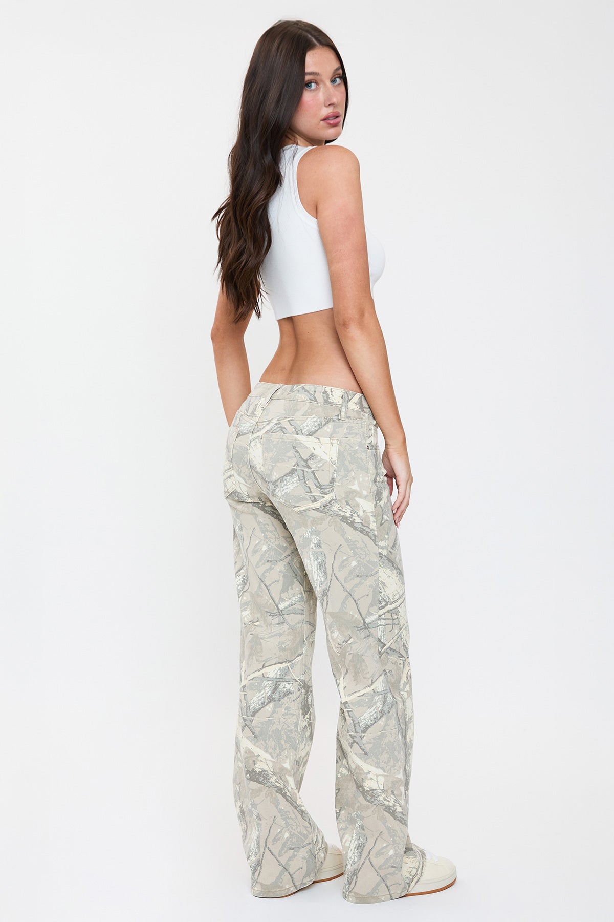 Women's Britney Printed Low Rise Wide Leg Jeans