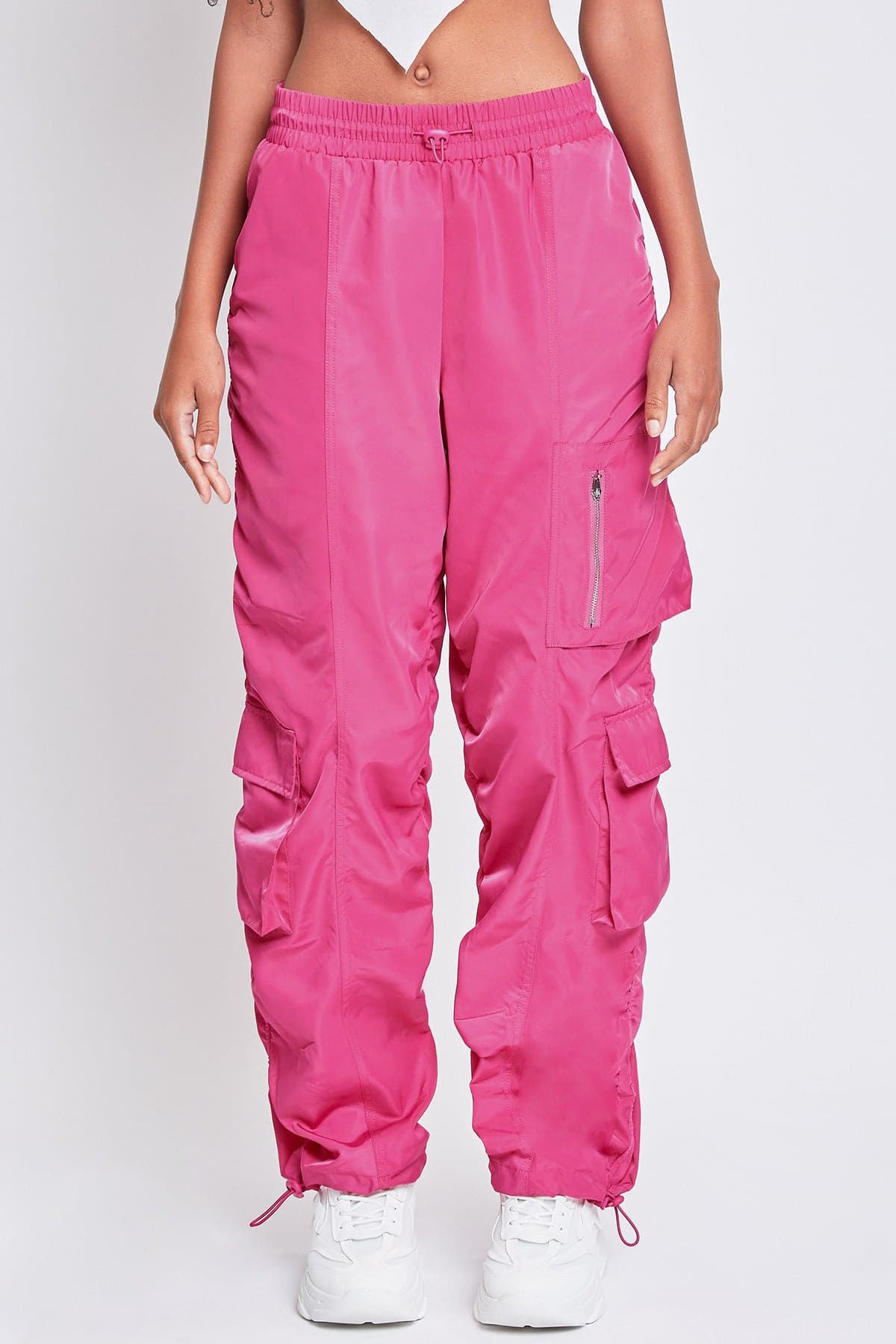 Women's Rouched Nylon Cargo Joggers