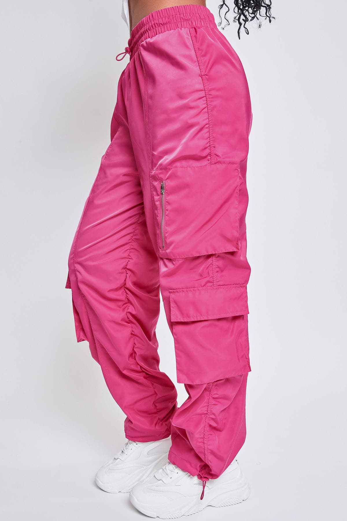 Women's Rouched Nylon Cargo Joggers