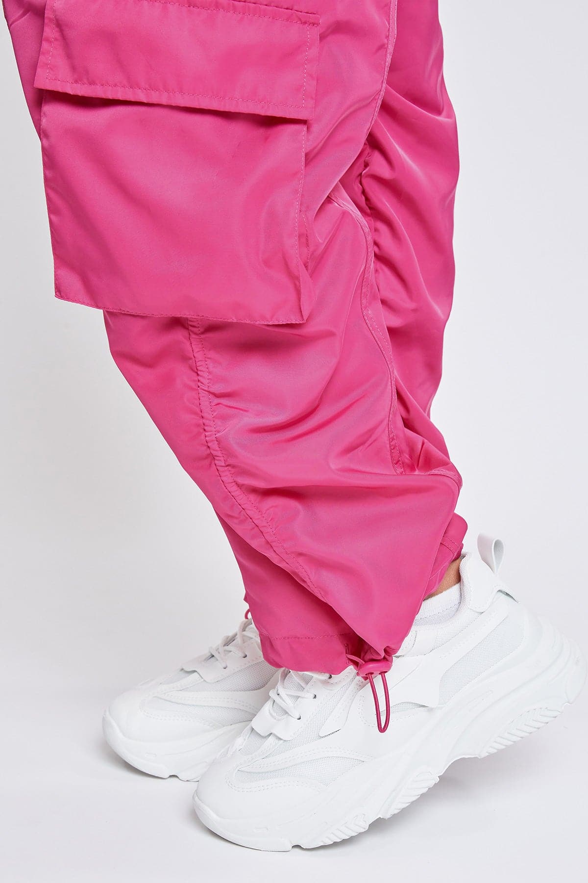Women's Rouched Nylon Cargo Joggers