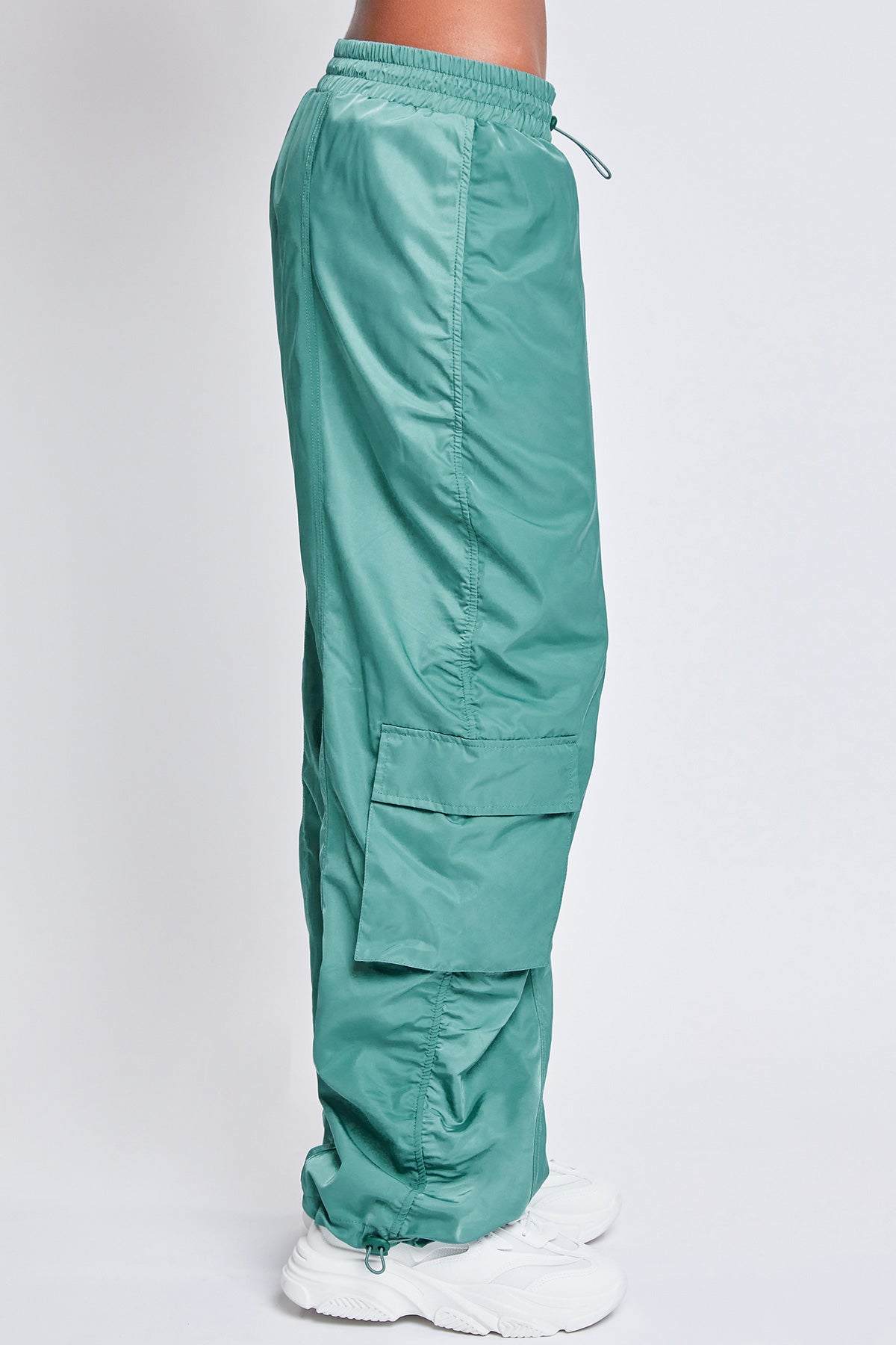 Women's Rouched Nylon Cargo Joggers