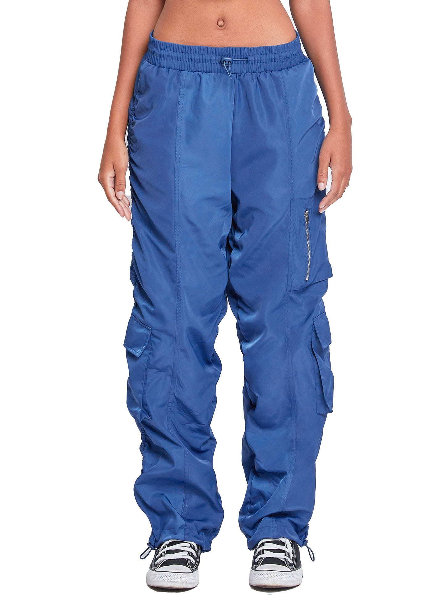 Women's Rouched Nylon Cargo Joggers