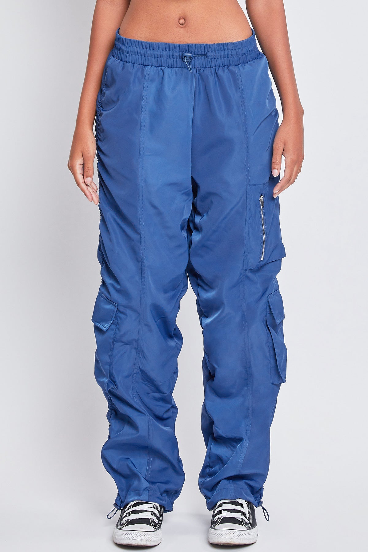 Women's Rouched Nylon Cargo Joggers