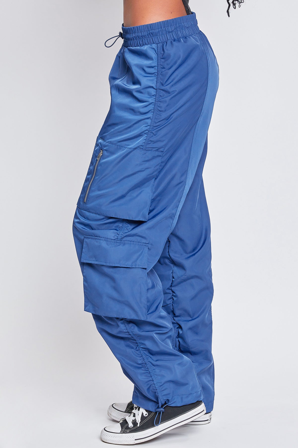 Women's Rouched Nylon Cargo Joggers