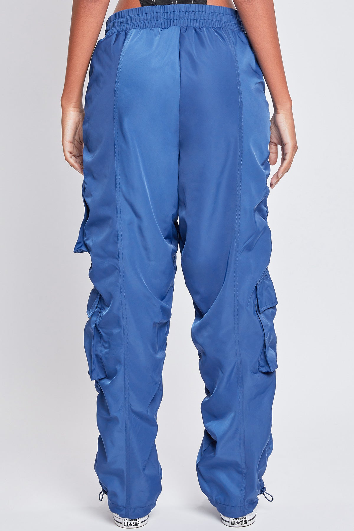 Women's Rouched Nylon Cargo Joggers