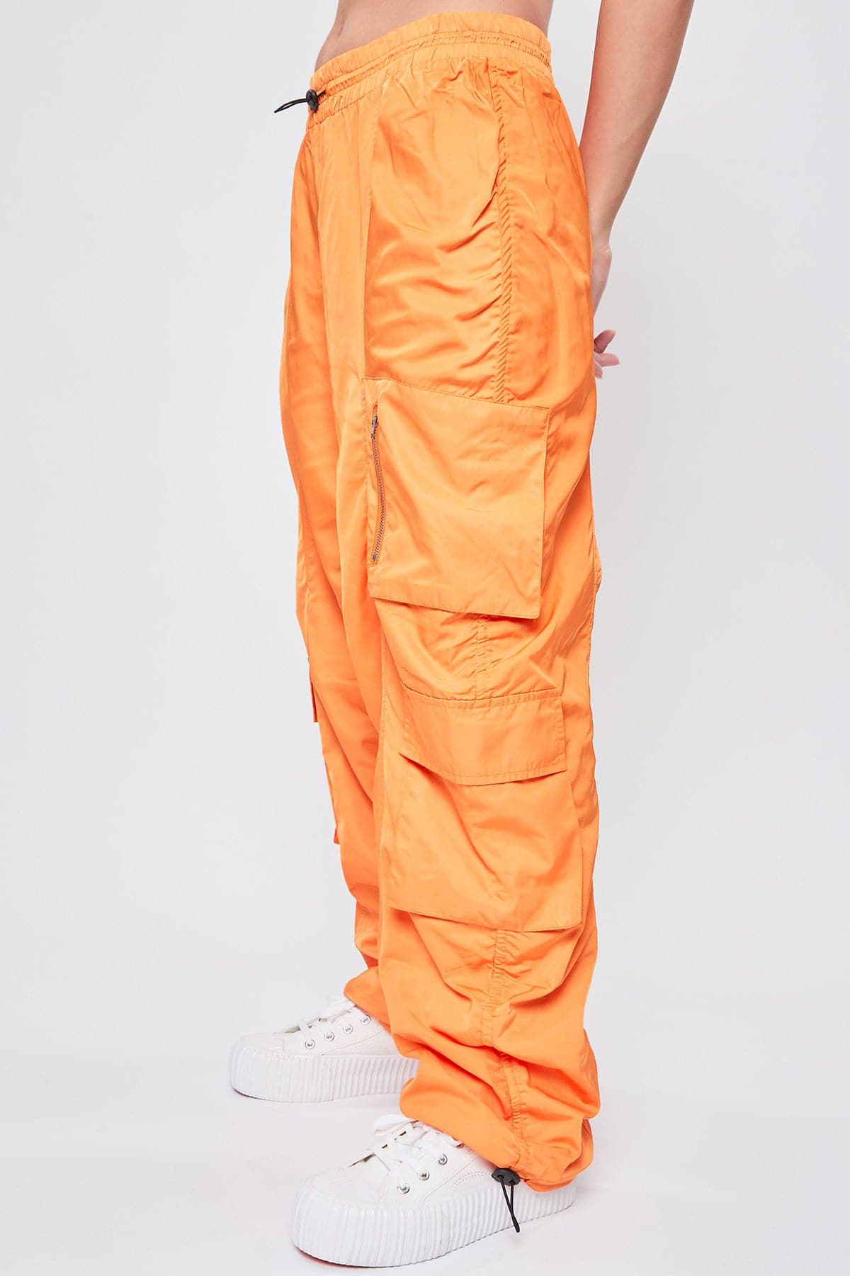 Women's Rouched Nylon Cargo Joggers