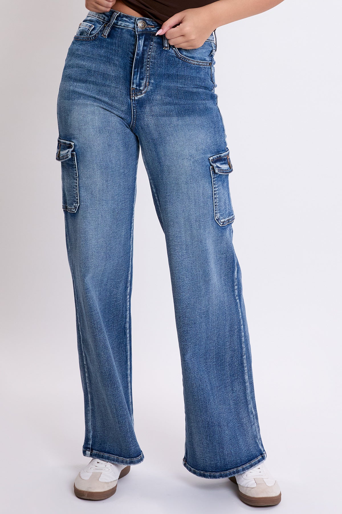 Women's Skater Cargo Wide Leg Jeans Denim