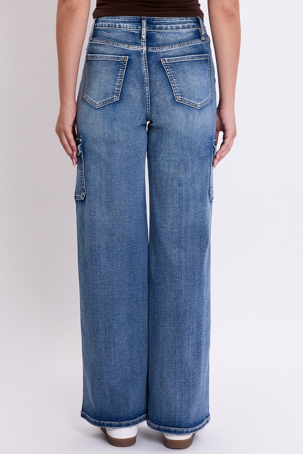 Women's Skater Cargo Wide Leg Jeans Denim