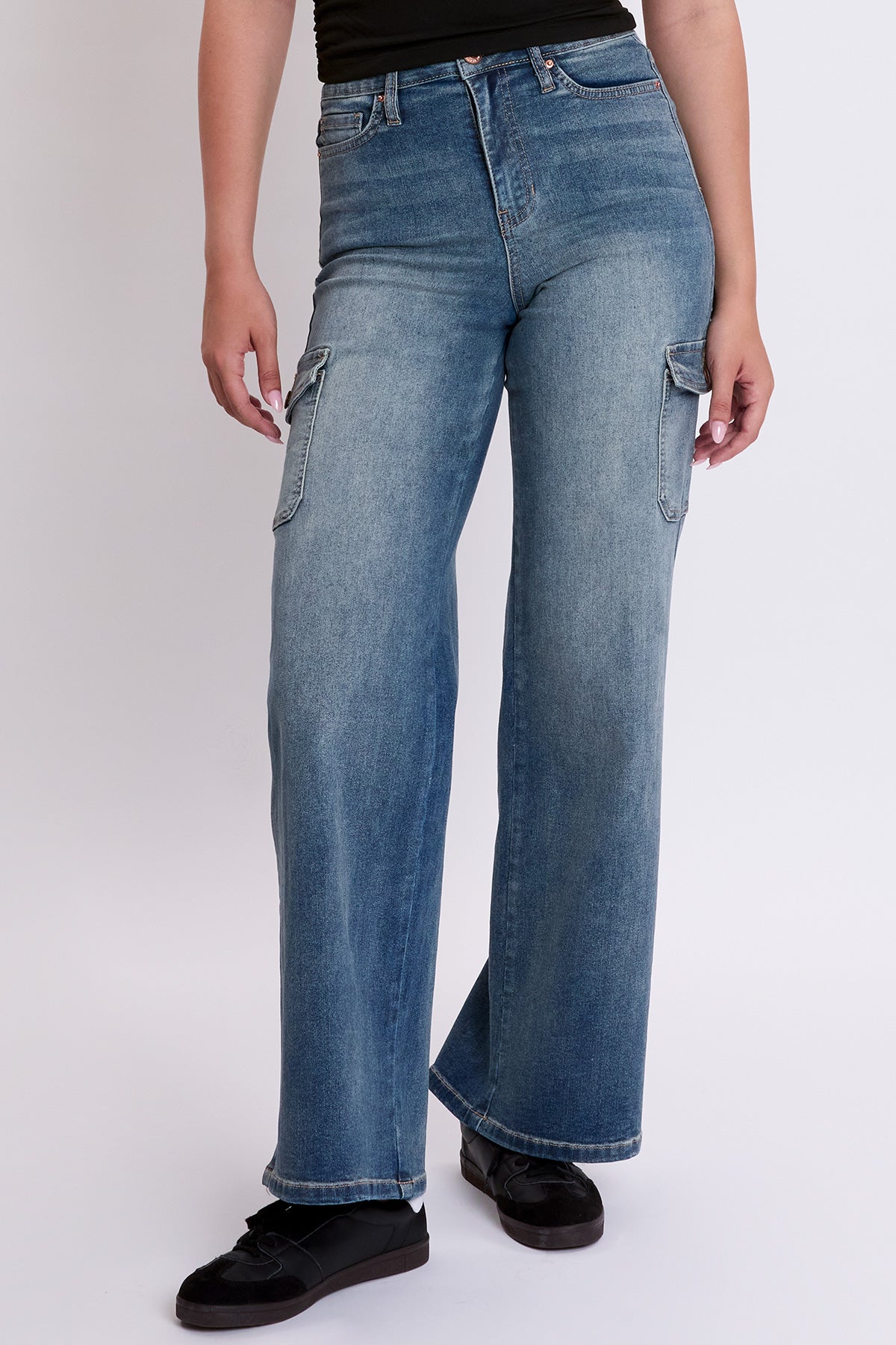 Women's Skater Cargo Wide Leg Jeans Denim