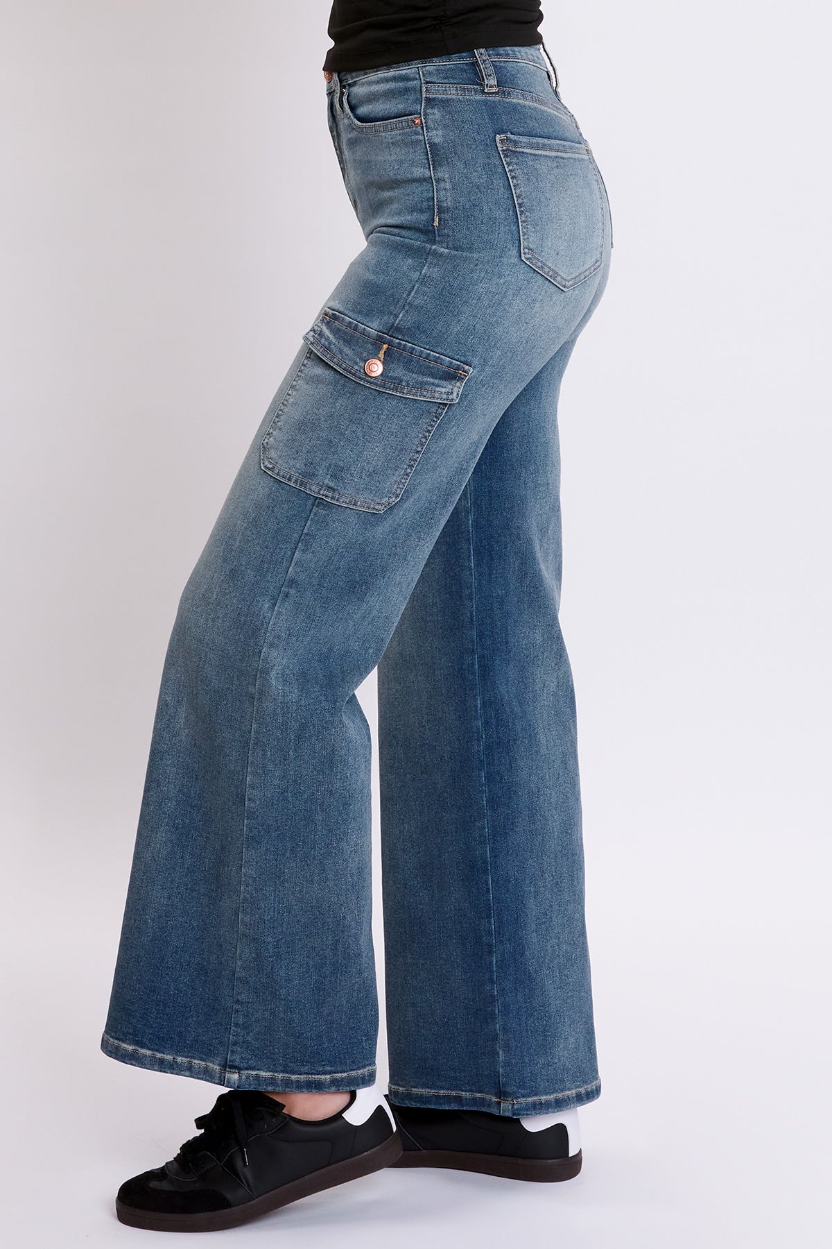 Women's Skater Cargo Wide Leg Jeans Denim