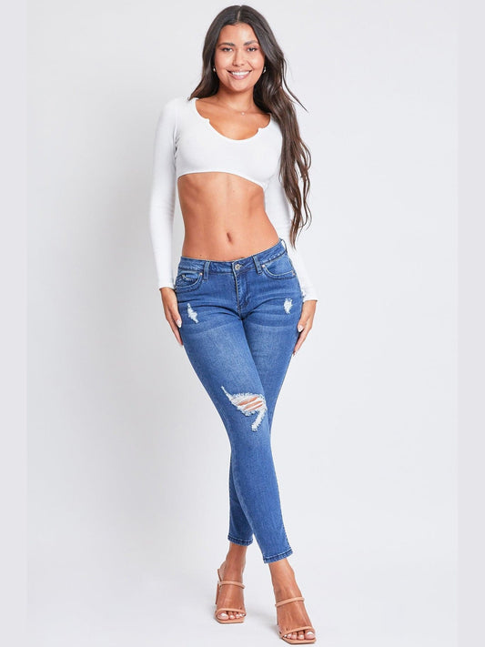 Women's Sustainable WannaBettaButt Skinny Distressed Jeans