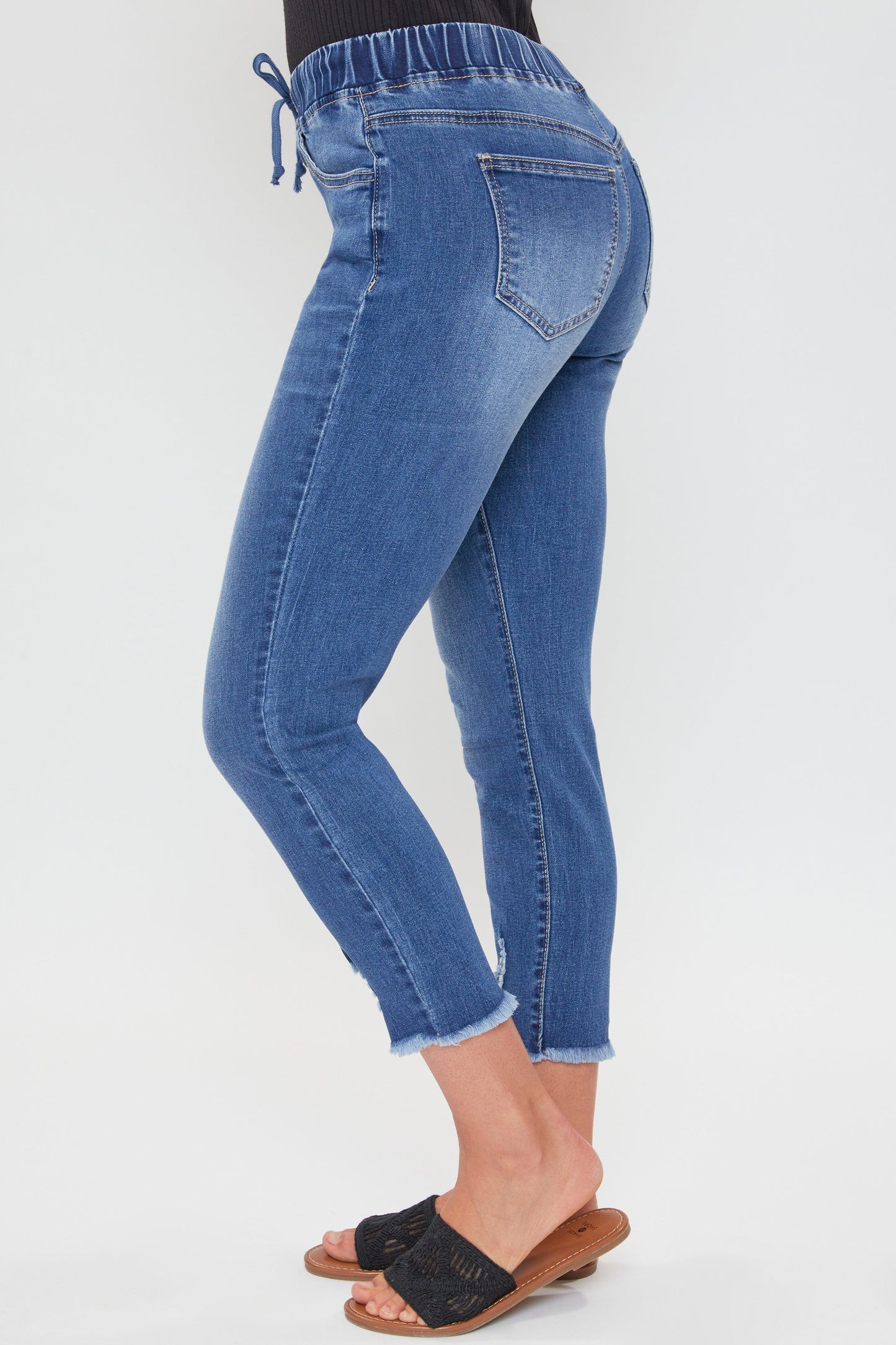 Women's Petite High Rise Denim Ankle Jogger