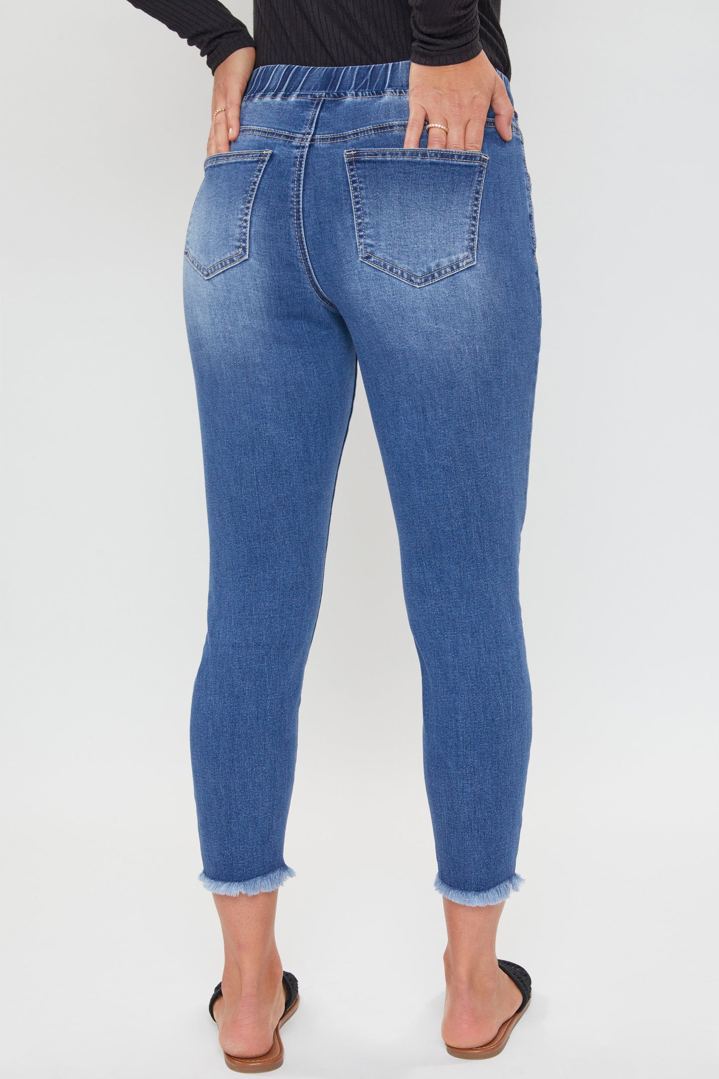 Women's Petite High Rise Denim Ankle Jogger