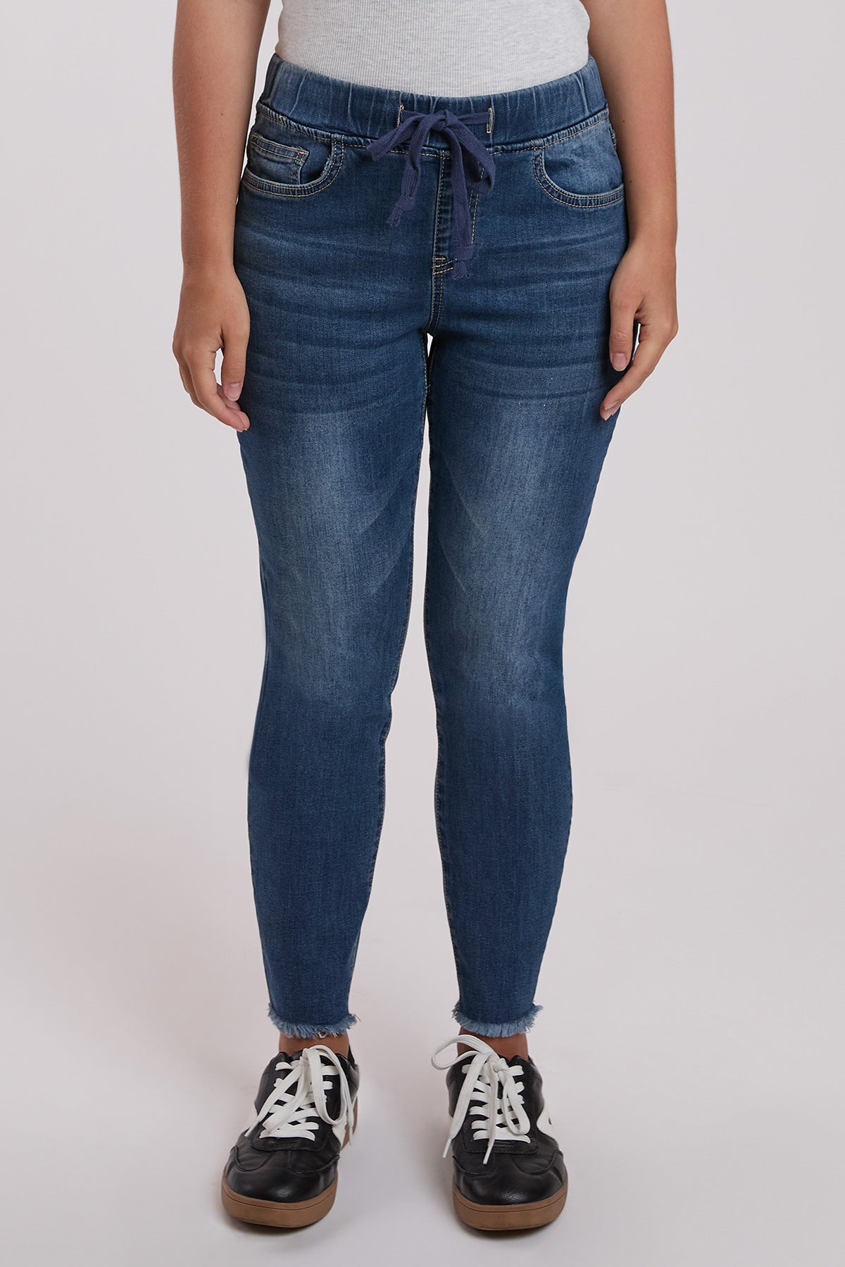 Women's Petite High Rise Denim Ankle Jogger