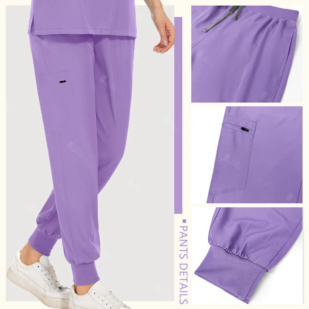 Unisex Surgical Nurse Medical Scrubs Set Top + Pants