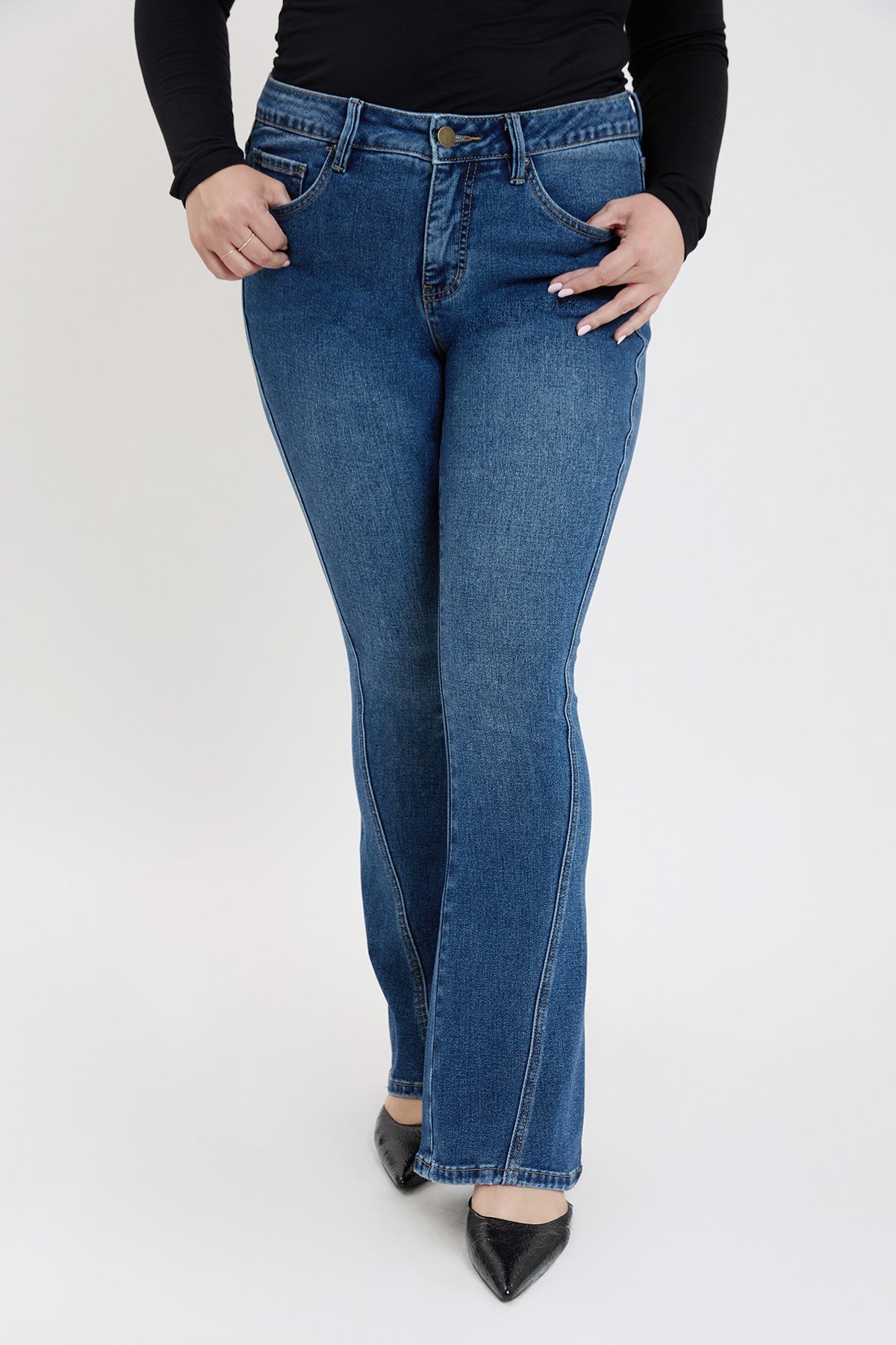 Women's Plus Curve Seam Flare Jeans
