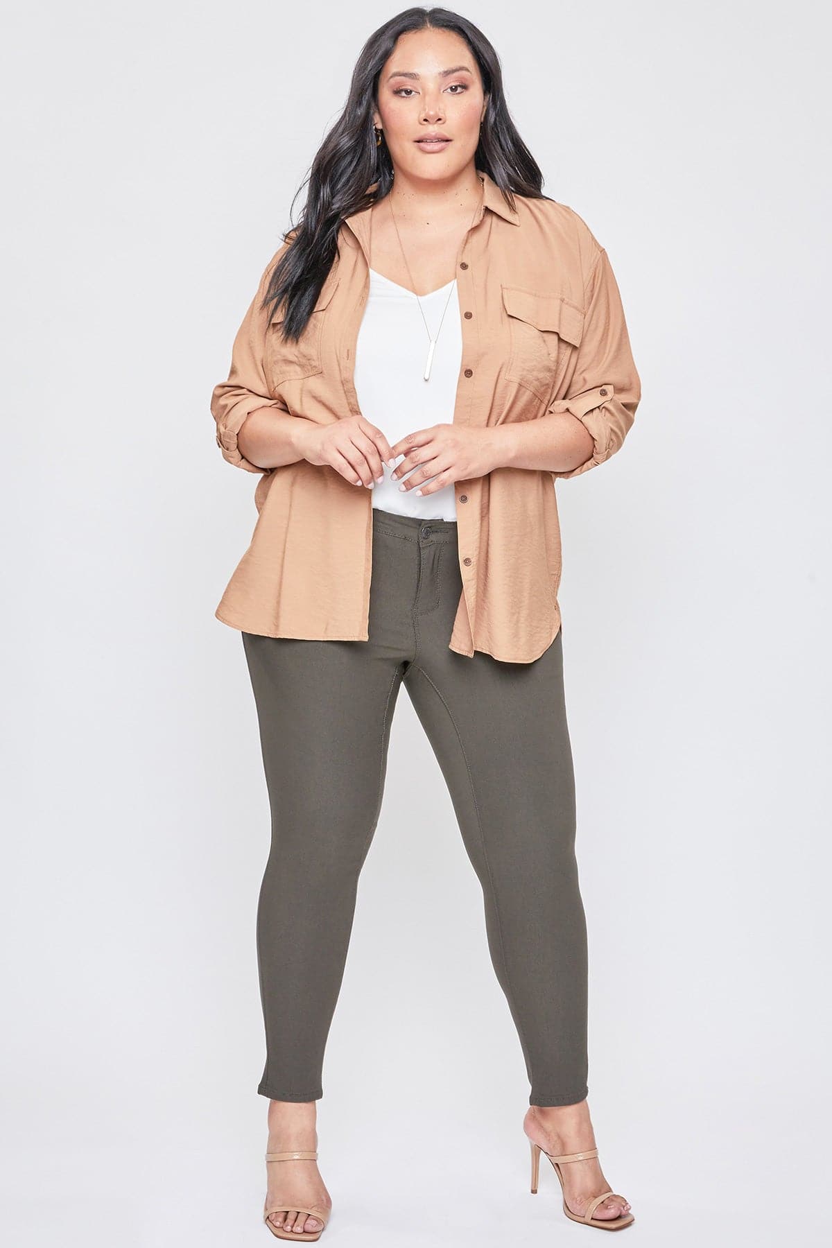Women's Plus Hyperstretch Skinny Pants, Dark Olive